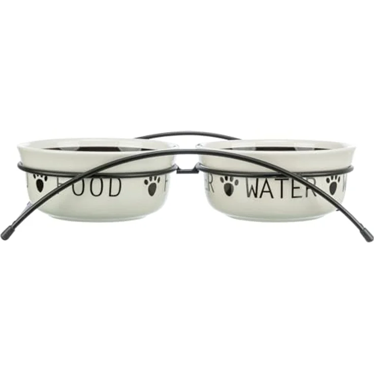 Trixie Napf-Set Eat on Feet weiß-schwarz 2 × 0,6 l/ø 15 cm – Bild 5