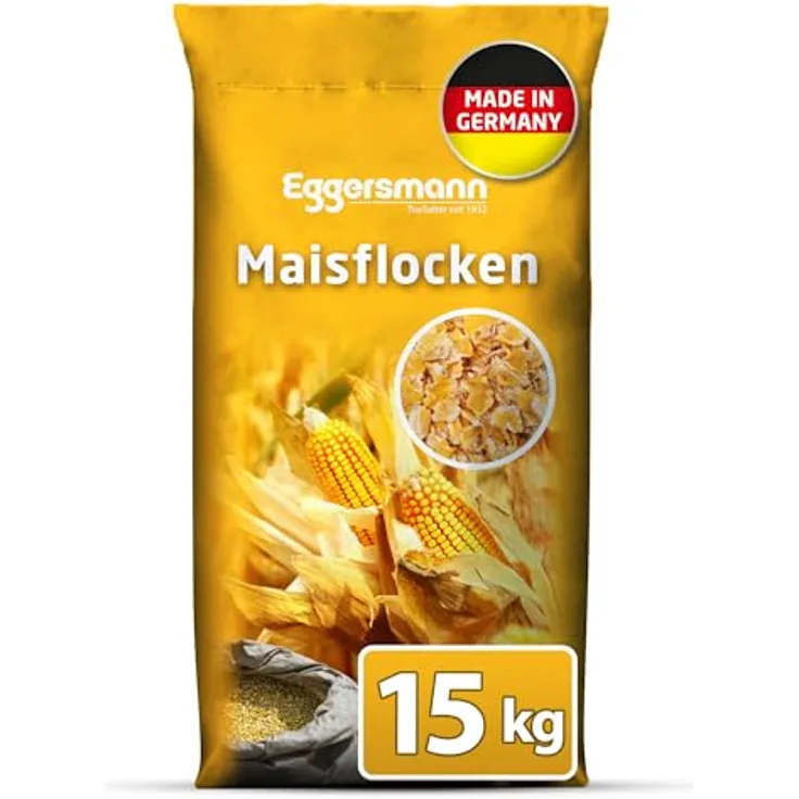 Eggersmann Maisflocken 15 kg, Einzelfuttermittel für Pferde & Ponys, Energiequelle für erhöhte Leistungsansprüche, unterstützt Gewichtszunahme, gut verdaulich