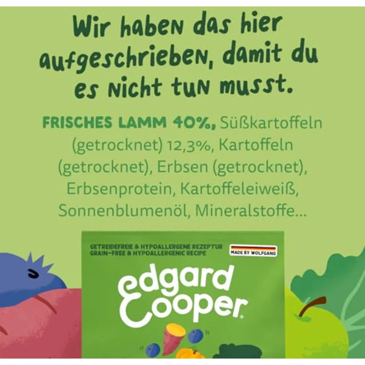 Edgard & Cooper Adult Frisches Weidelamm, getreidefreies Hunde-Trockenfutter, 7 kg – Bild 7