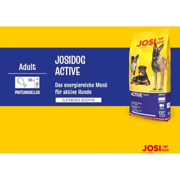 JosiDog Active Huhn, Trockenfutter für aktive Hunde, 15 kg, glutenfreie Rezeptur mit 80% tierischem Protein, angereichert mit Vitaminen und Mineralstoffen – Bild 3