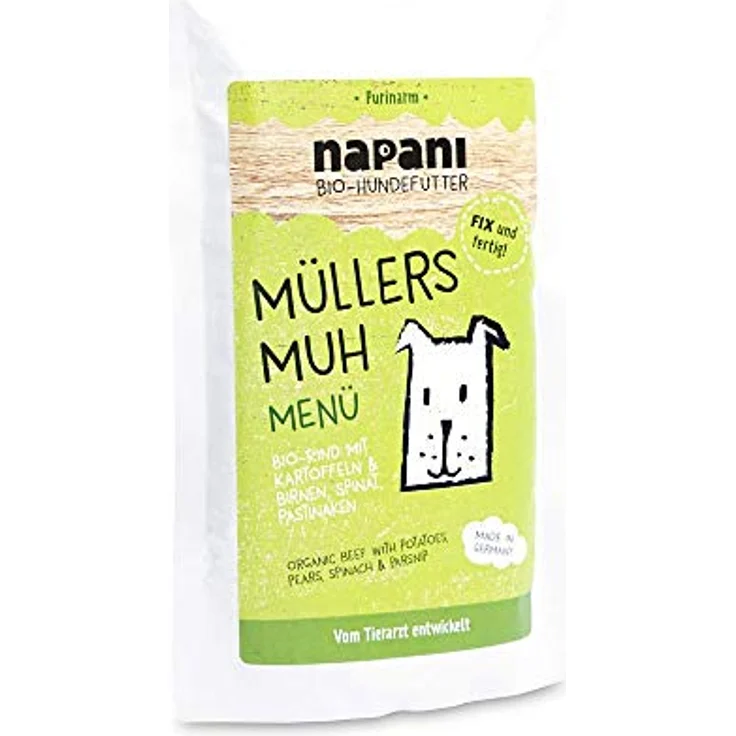 napani Müllers MUH Premium Hundefutter nass, Bio mit Rind & Kartoffeln, purinarm, 1 x 150g – Bild 1