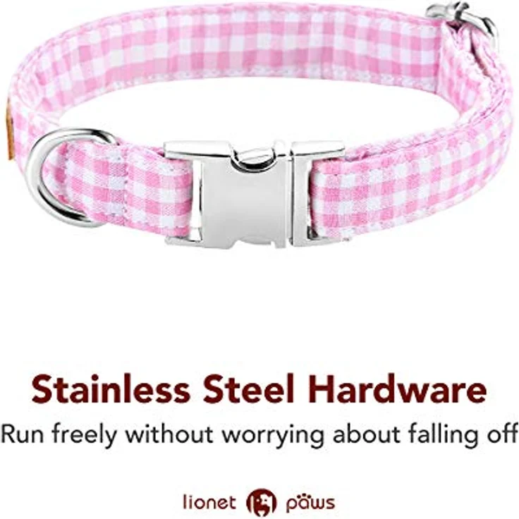 Lionet Paws Hundehalsband mit Fliege, Langlebiges Baumwollhalsband mit Metall-Klickverschluss, für Hunde, Hals 40-60cm – Bild 3