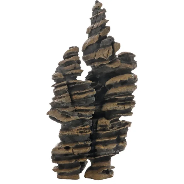 HOBBY Aquariendeko Pagoda Rock 4, täuschend echt aussehende Felsformation, 12,5 x 9,5 x 29,5 cm aus Polyresin