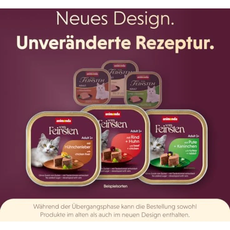 animonda vom Feinsten Adult Nassfutter mit Geflügel & Kalb, 32x100g, ohne Konservierungsmittel für anspruchsvolle Katzen – Bild 3