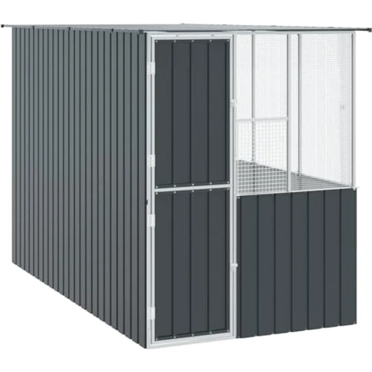 vidaXL Vogelkäfig Anthrazit 315 x 167 x 200 cm, wetterfeste Vogelvoliere aus verzinktem Stahl, moderne Außenganitur mit viel Platz für Vögel – Bild 1