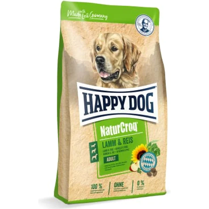 Happy Dog 60526 NaturCroq Lamm & Reis, Trockenfutter mit heimischen Kräutern für ausgewachsene Hunde, 15 kg – Bild 1