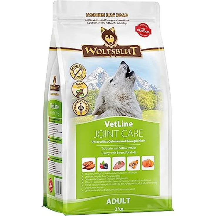 WOLFSBLUT VetLine Joint Care, Hundefutter für ausgewachsene Hunde mit Truthahn, 2 kg, zur Unterstützung der Gelenkgesundheit – Bild 1