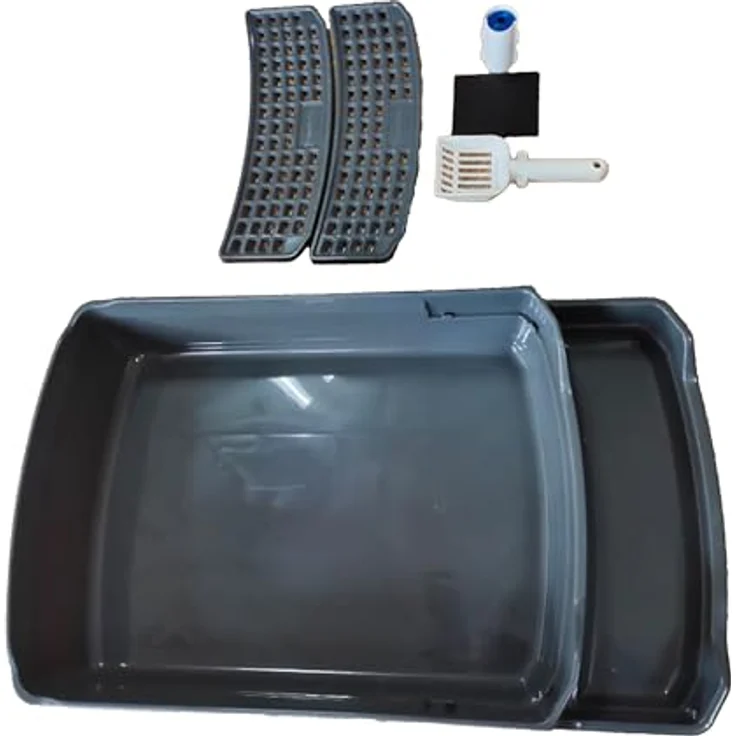 Dehner Katzentoilette Premium Katzentoilette Jolie mit Aktivkohlefilter, Rattanoptik, abnehmbarer Haube, Streu-Abstreifgitter – Bild 4