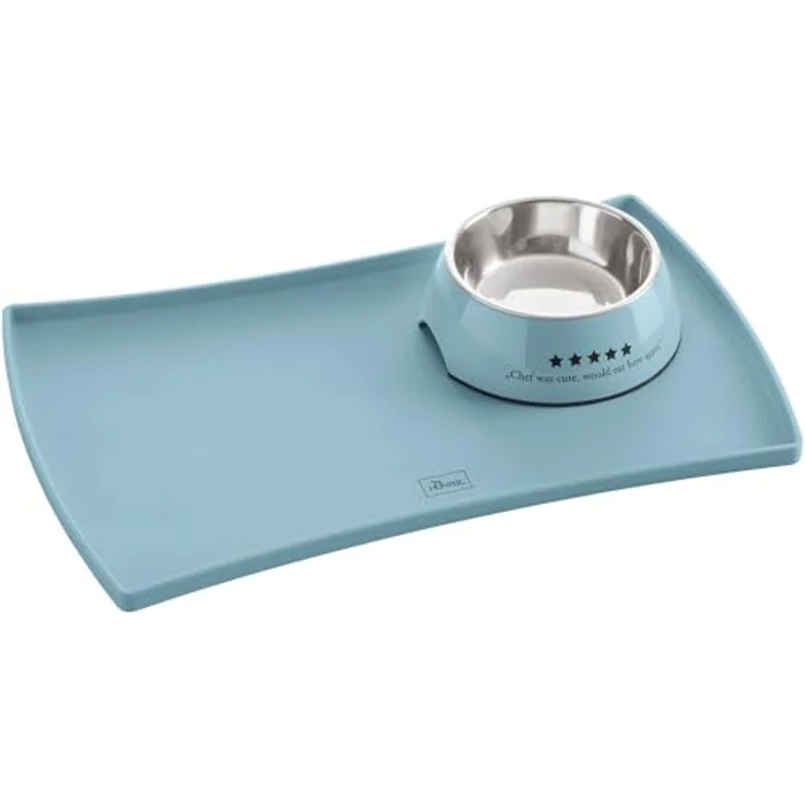 HUNTER Melamin-Napf Mayfair, Futter- und Trinknapf mit herausnehmbarem Edelstahlnapf, hellblau, 700 ml, rutschhemmender Gummirand, stoß- und kratzresistent, spülmaschinengeeignet – Bild 4