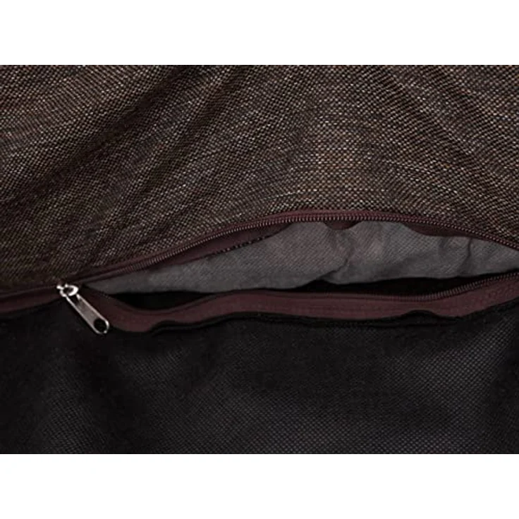DOGGY Hundebett, abnehmbarer Bezug, 14 cm dicke Matratze, höhere Seiten, L: 78x47 cm, Braun – Bild 5