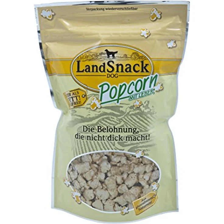 Landsnack Dog Popcorn mit Leber, 100 g, 100 % Reis, weniger als 1% Fett, ideal für Training und Hundeausbildung – Bild 2