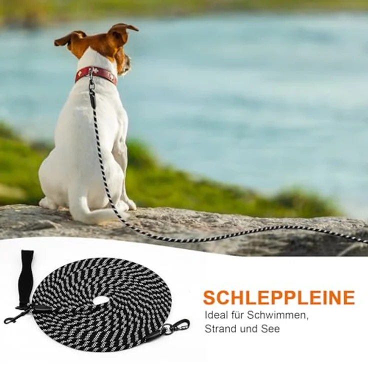 Eyleaf Schleppleine für Hunde, 10m reflektierend mit gepolstertem Griff und 2 Karabinerhaken, robuste geflochtene Trainingsleine für kleine bis große Hunde – Bild 5