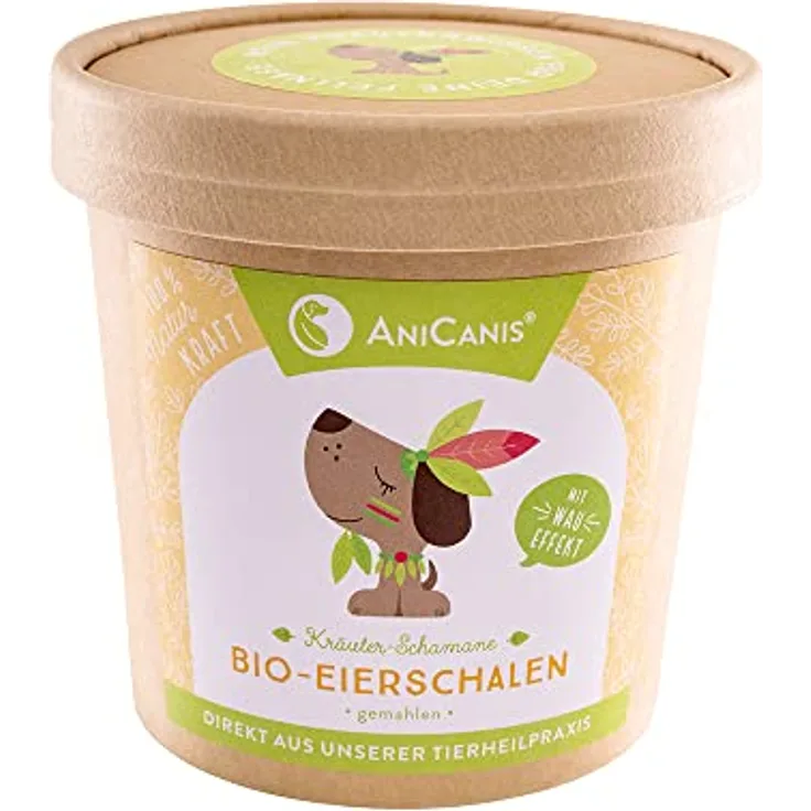 AniCanis Bio Eierschalenpulver für Hunde & Katzen, 200g - 100% natürliche Calciumquelle für starke Knochen & Zähne, nachhaltig verpackt