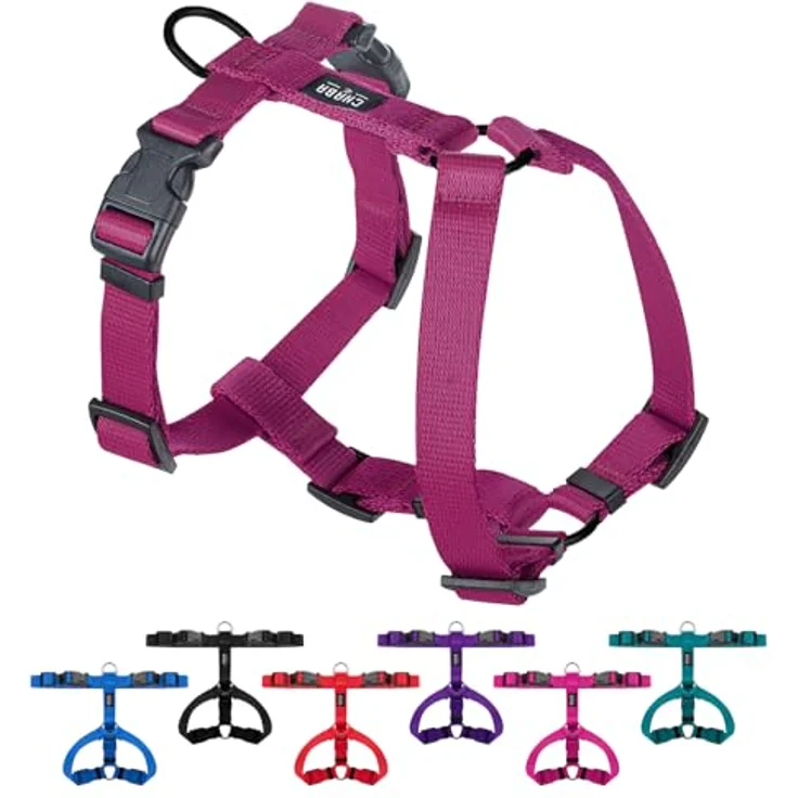 Chaba Guard Hundegeschirr, Anti-Zug & Würgen, verstellbar, ergonomisches Design, Größe M, burgunderfarbig – Bild 1