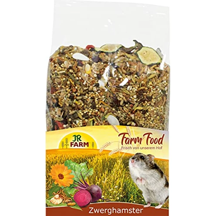 JR Farm Zwerghamster Adult, 500g Alleinfuttermischung mit 35+ Saaten und tierischen Proteinen, unterstützt Darmflora – Bild 3