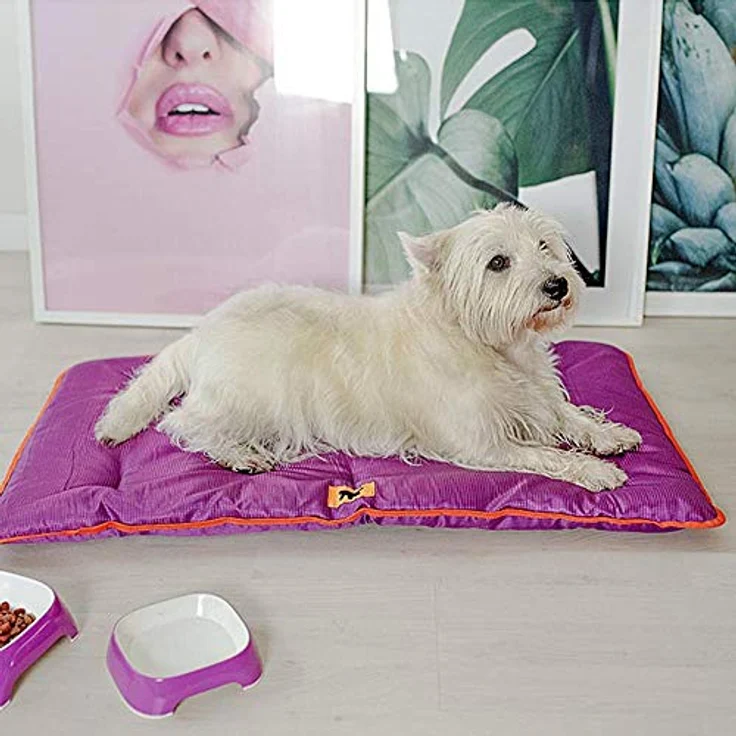 Ferplast Jolly Hundematte & Katzenmatte, Waschbares Hundebett 65 x 48 cm, Wasserdicht & Kratzfest, Braun – Bild 3