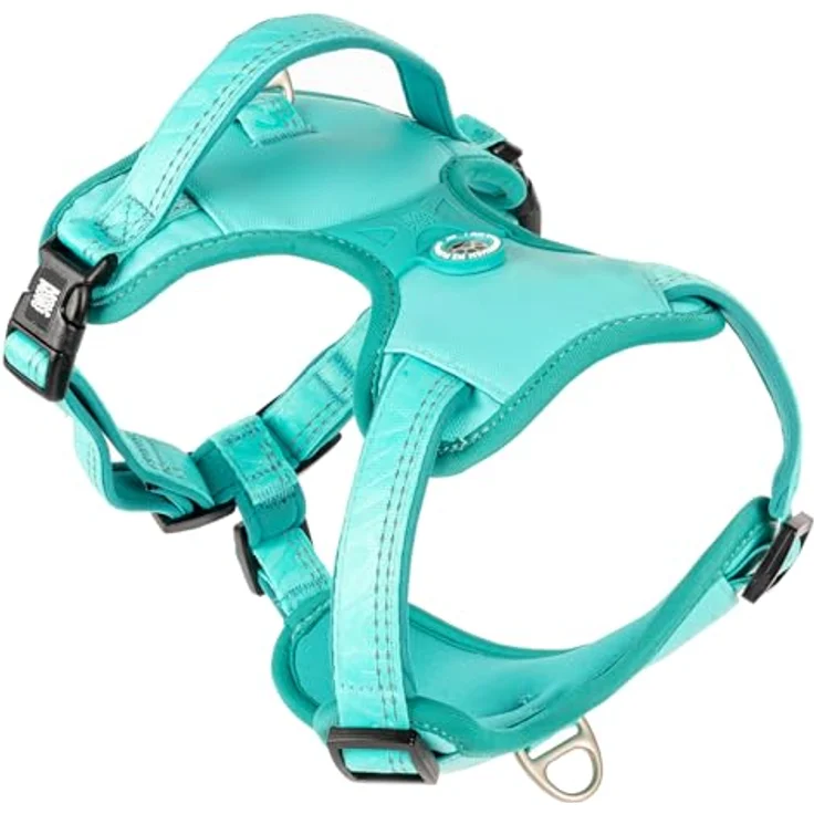 Max & Molly Sport Hundegeschirr, Matrix 2.0 Türkis/M, gepolstert, reflektierend & mit Gotcha! Smart ID Sicherheitsanhänger für mittelgroße Hunde – Bild 1