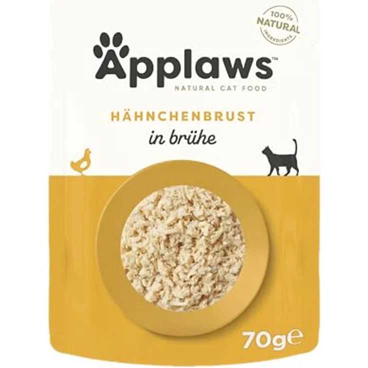 Applaws Natürliches Nassfutter für Katzen, Hühnerbrust in Brühe, 12 x 70g, mit 75% Hühnerbrust, Omega-3 & 6 Fettsäuren, ausgewogene Ernährung – Bild 2