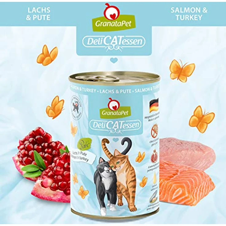 GranataPet DeliCatessen Katzen-Nassfutter, Multipack 6x400g, hoher Fleischanteil, ohne Getreide, mit Granatapfelkernen und Taurin – Bild 3