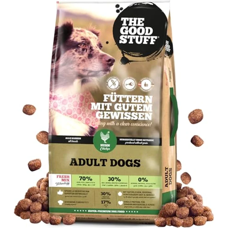 THE GOODSTUFF Huhn (Adult) 12,5 kg, Hochwertiges getreidefreies Hundetrockenfutter mit 70 % Hühnerfleisch, für ausgewachsene Hunde, Super-Premium Qualität – Bild 1