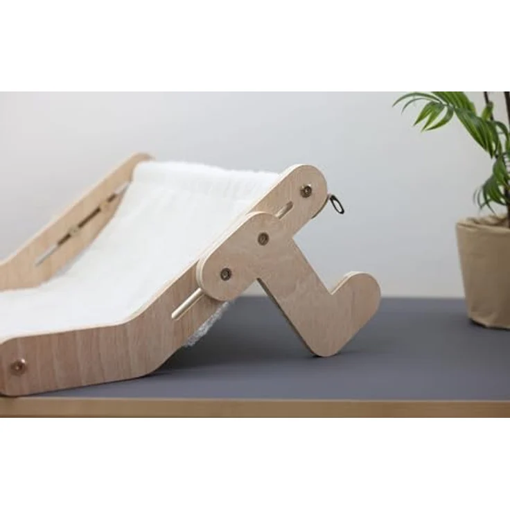 Kerbl Pet Hängematte Nap, Katzenbett mit wendbarer Liegefläche, weiß, Holz, 49,5x43cm, abnehmbarer Bezug, maschinenwaschbar bei 30°C – Bild 5