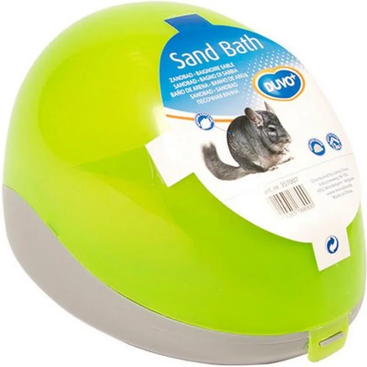DUVO+ Nagerhaus Duvoplus Sandbad, Pflegeprodukt für Chinchillas und Hamster, grün
