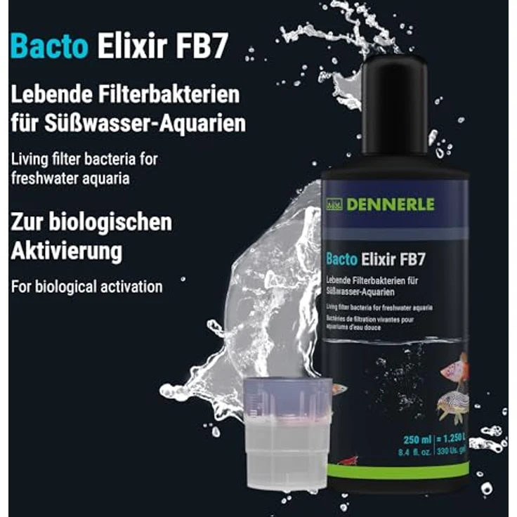 Dennerle Bacto Elixir FB7, 250 ml - Wasseraufbereiter mit lebenden Filterbakterien, Schadstoff- und Mulm-Reduzierer – Bild 3