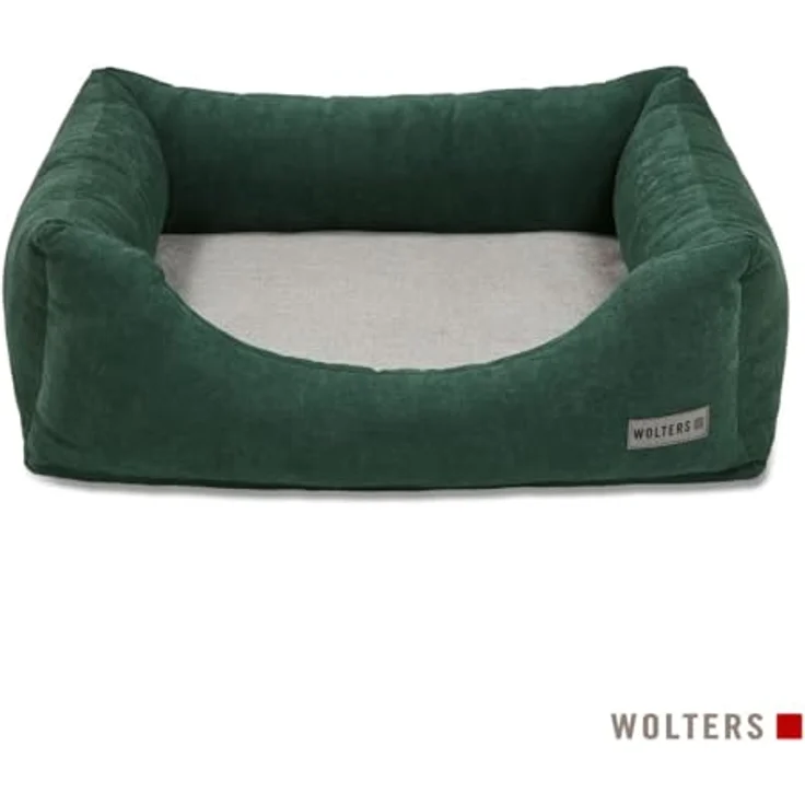 Wolters Tierbett Classic Hundelounge dunkelgrün, Hundebett mit hohen Seitenrändern und weichen Bezügen – Bild 3