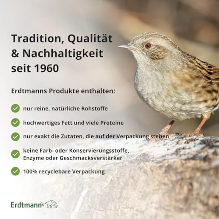 Erdtmann's geschälte Sonnenblumenkerne PLUS, Vogelfutter für Wildvögel, 2,5 kg Flachbeutel ohne Schalenrückstände – Bild 5