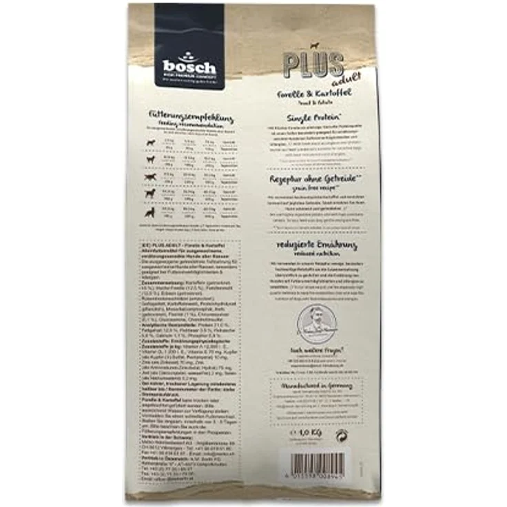 bosch HPC PLUS Forelle & Kartoffel, Hundetrockenfutter für ausgewachsene Hunde, Grain-Free, Single Protein, 2.5 kg – Bild 4