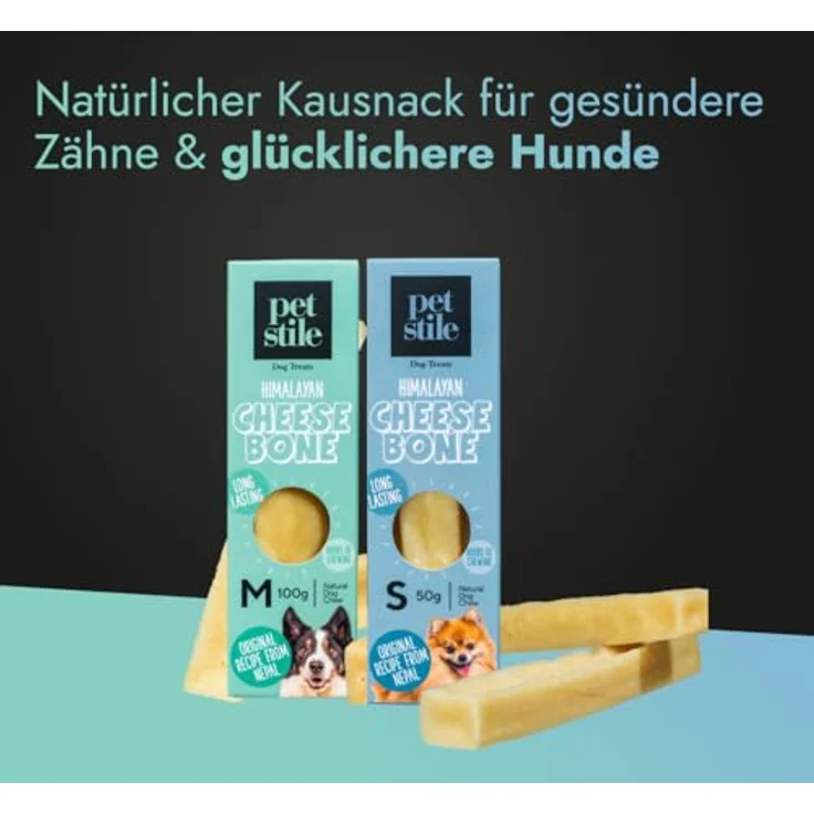 Petstile Himalaya-Käseknochen für Hunde, 100% Bio-Milch, Natürlicher Kaukäse für Welpen & kleine Hunde, Zahnpflege, geruchs- und schmutzfrei, 450g – Bild 2