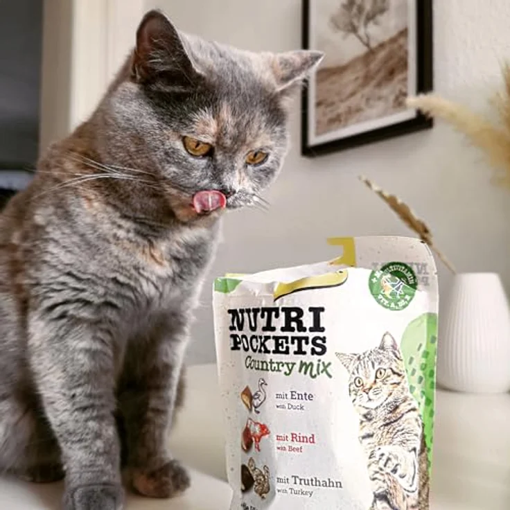 GimCat Nutri Pockets Country Mix, Knuspriger Katzensnack mit cremiger Füllung, Ente, Rind und Truthahn, 150 g – Bild 5