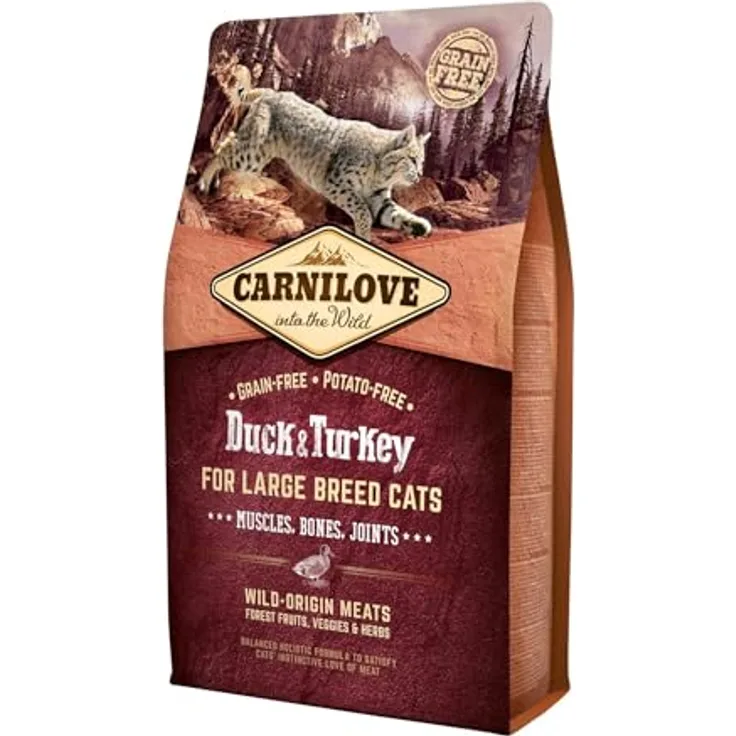 CARNILOVE Katzenfutter, große Größe, Ente und Pute, getreidefrei, 2 kg