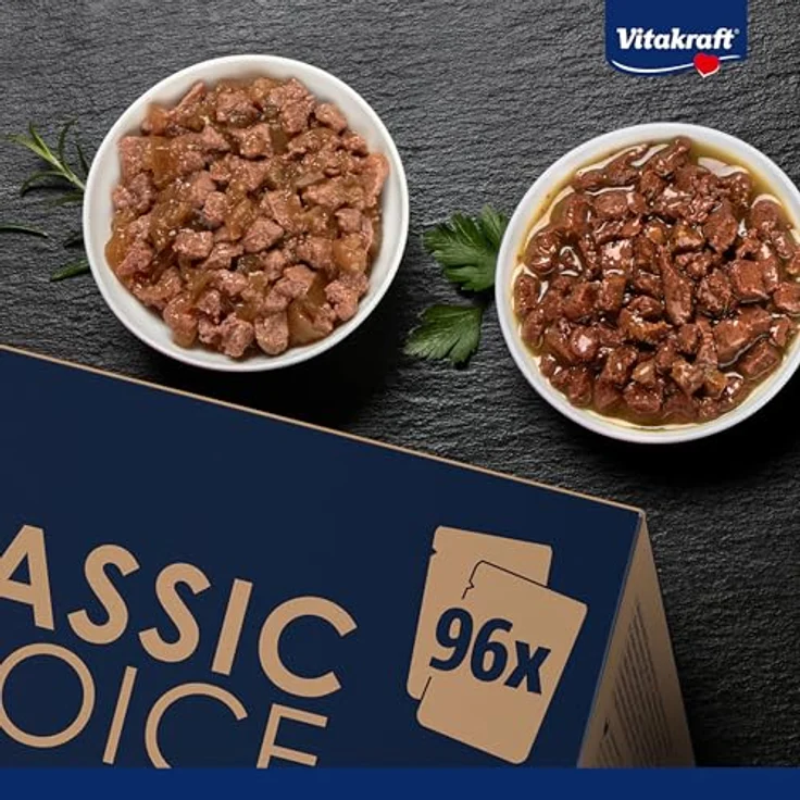 Vitakraft Poésie Classique, Katzennassfutter in Sauce, mit Huhn, Truthahn, Rind und Lachs, ohne Zucker und Getreide, Vorratspack mit 96x 85g – Bild 2