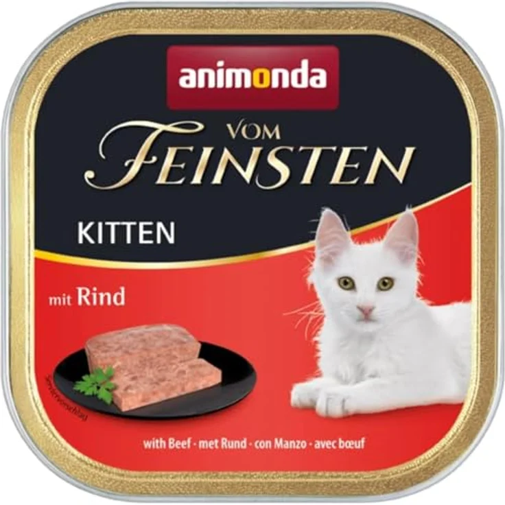 animonda vom Feinsten Kitten mit Rind, Katzen-Nassfutter ohne Farbstoffe, 32x100g – Bild 1