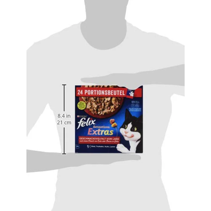 Purina FELIX Katzennassfutter Sensations Extra Geschmacksvielfalt vom Land, 24 x 85g Portionsbeutel – Bild 4