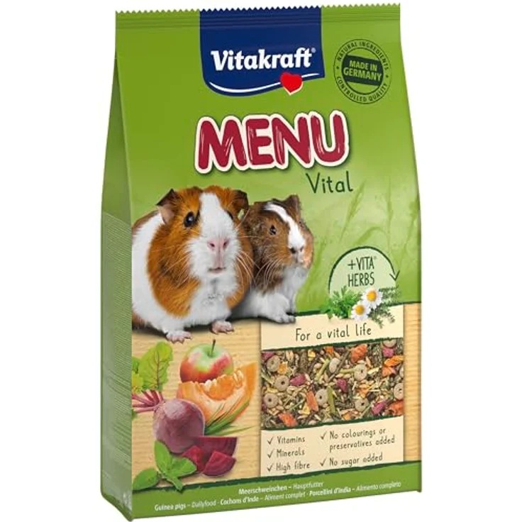 Vitakraft Menü Vital für Meerschweinchen, Komplettfutter mit hohem Fasergehalt, 5 kg, ohne Zuckerzusatz – Bild 1