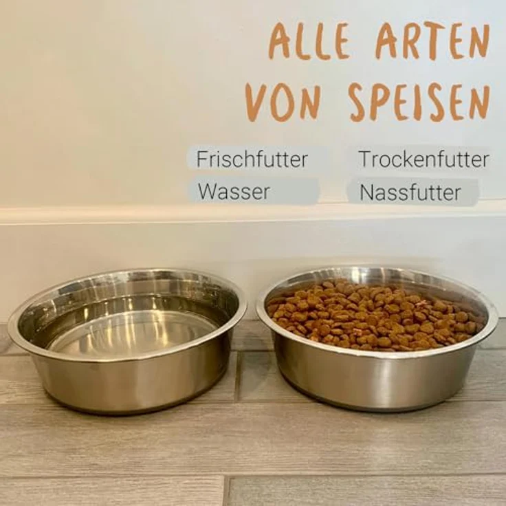 PEGGY11 Hundeschalen Edelstahl, Rutschfeste Silikonunterseite, 2700ML, 2 Stücke für große Hunderassen – Bild 5