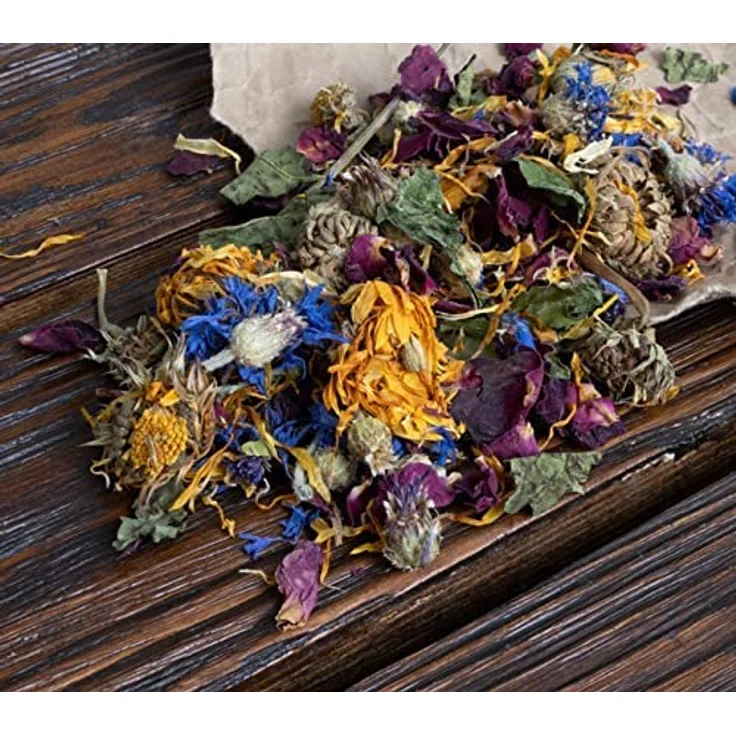 Bunny Nature BOTANICALS MID Mix, Ergänzungsfuttermittel mit Ringelblumenblüten & Rosenblüten, 130 g für Zwergkaninchen, Meerschweinchen, Chinchillas & Degus, 100% natürlich, vitaminreich – Bild 4