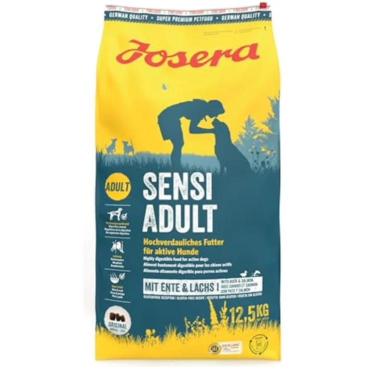 Josera Sensi Adult, DLG-zertifiziertes Trockenfutter für Hunde, 12,5 kg, ohne künstliche Farb-, Aroma- und Konservierungsstoffe – Bild 1