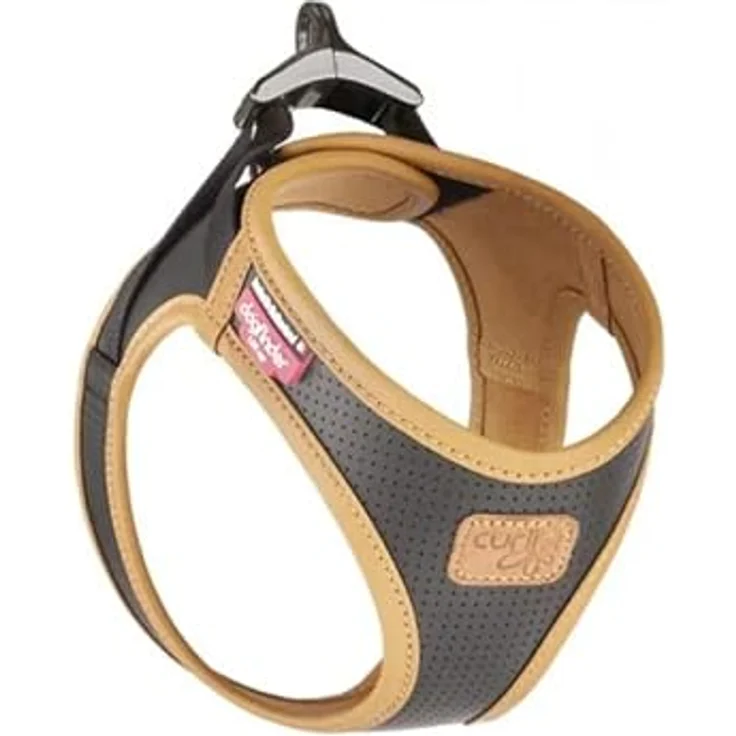 Curli Hunde-Geschirr Apfel Leder Geschirr schwarz - Click.Snap.Go-Idee, Aluminium-Schließe, 3-D Comfort Fit, Zick-Zack-Nähte – Bild 2