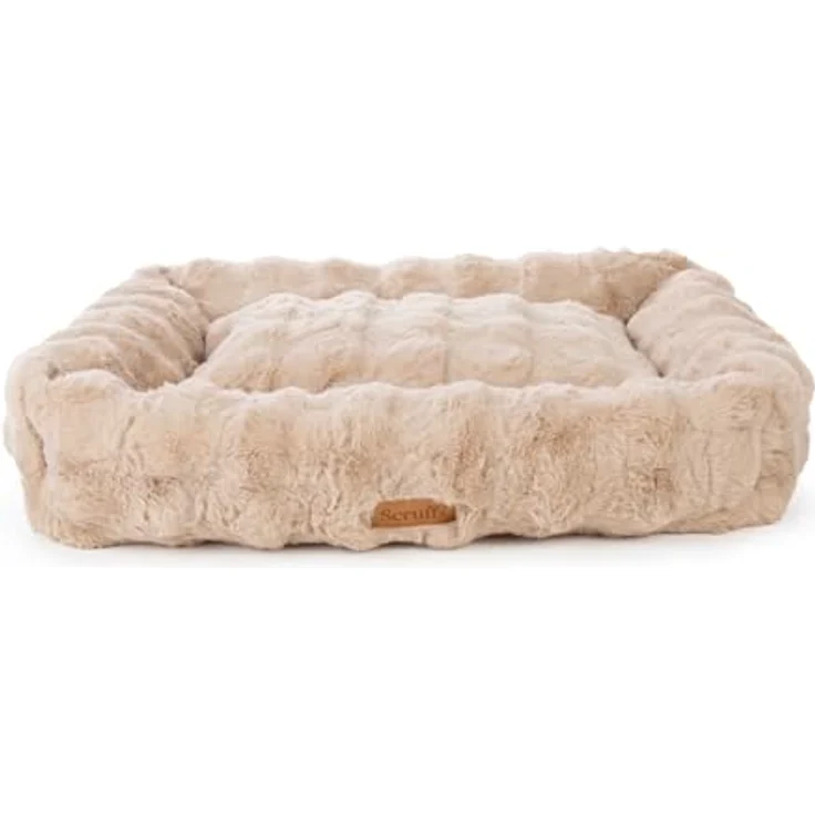 Scruffs Alpine Hundebett Champagne, 90x70 cm, mit weichem Kaninchenfellimitat und tief gepolsterten Wänden – Bild 5