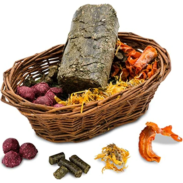 JR Farm JR Nager-Körbchen 350 g, Kleintierfutter mit Rote Beete, Karotte und Ringelblume, naturbelassenes Heu, made in Germany – Bild 1