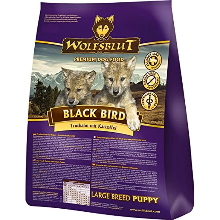 Wolfsblut Black Bird Puppy Large, Trockenfutter für große Rassen mit Truthahn und Kartoffeln, 2 kg – Bild 3