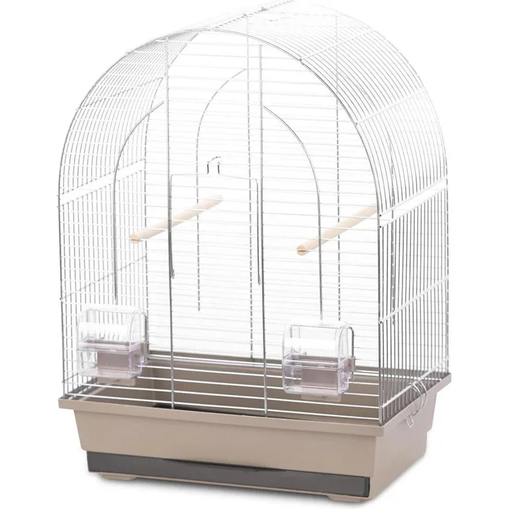 EBI Duvo+ Vogelkäfig Natural Lusi 1, Beigefarbener Käfig mit abnehmbarem Oberteil, Zubehör für kleine Vögel