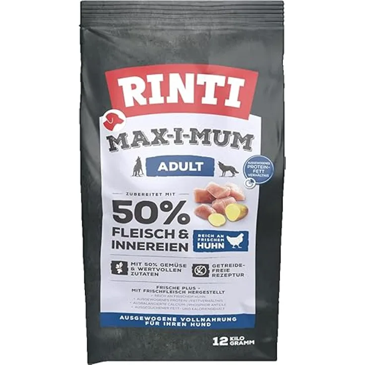 Rinti RINTI MAX-I-MUM Trockenfutter Hund, Adult Huhn 50%, getreidefrei, 12 kg