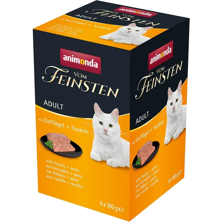 animonda vom Feinsten Geflügel und Nudeln, Katzen-Nassfutter ohne Konservierungsmittel, 32x100g