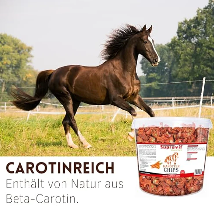 Supravit Karottenchips 2kg Eimer, schonend getrocknete Möhrenchips für Pferde, reich an Carotinoiden und Ballaststoffen, schmackhaftes Ergänzungsfutter – Bild 3