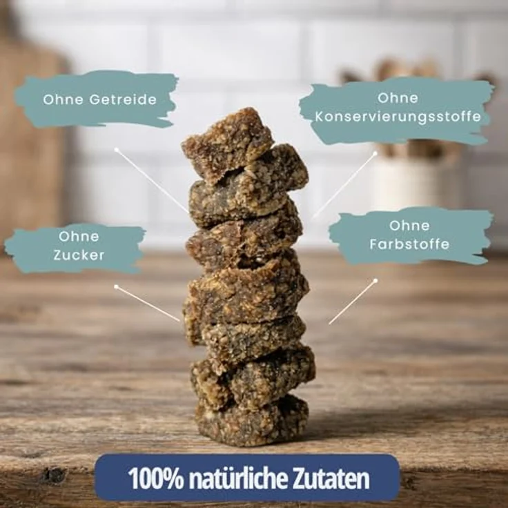PetLove 100% Fleisch Softies für Hunde, Getreidefreie Trainingssnacks mit hohem Fleischanteil, Mix (Gans, Lachs, Kaninchen, Strauß), 12 x 200g – Bild 4