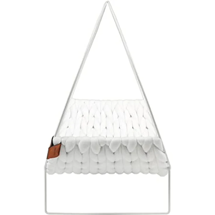EBI D&D Home Quincy, elegantes erhöhtes Hundebett + Katzenbett aus Korbgeflecht, 34x46 cm – Bild 3